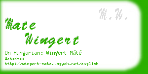 mate wingert business card