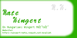 mate wingert business card